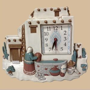 1995 Southwestern Style Wall Clock with Native Design